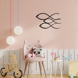 Wallity Fish Accesorio Decorativo de Pared Negro